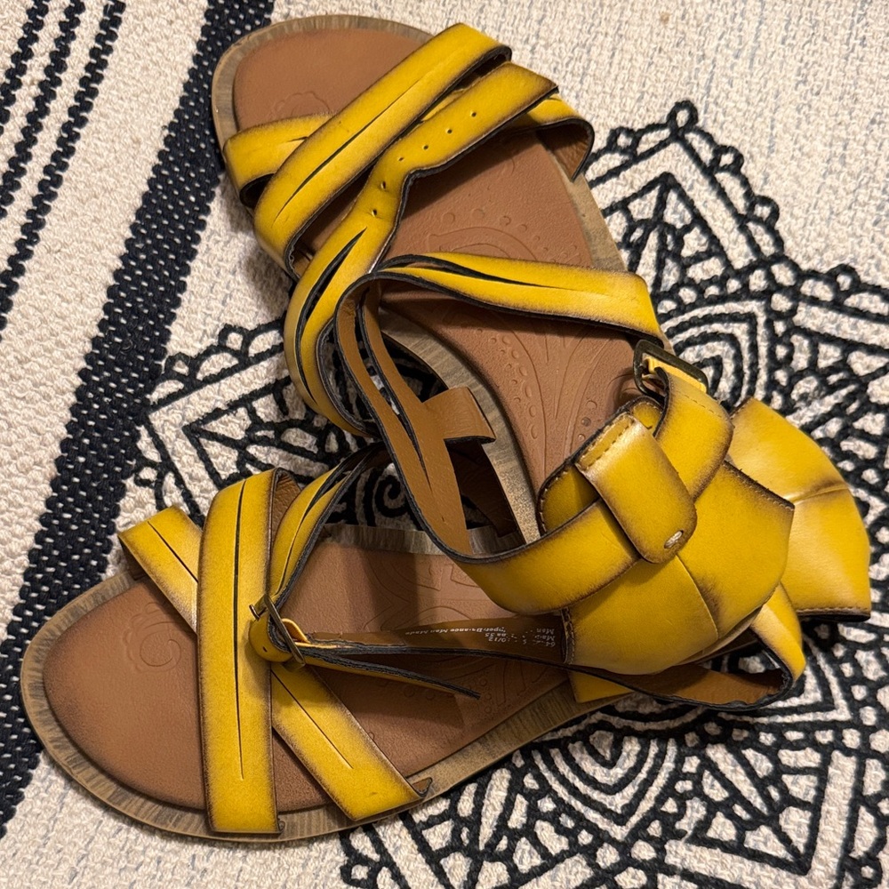 Clarks Yellow Strappy Sandals